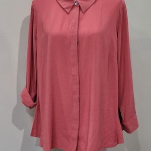Soft Surroundings Santa Barbara Button Down Tunic Top Coral 1XLarg Cotton Modal